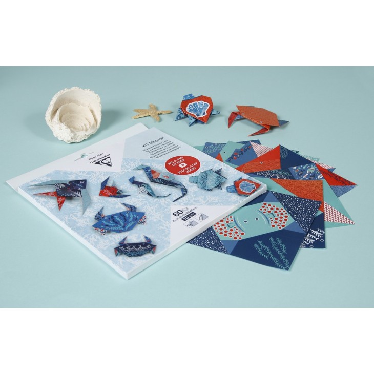 Hartie Origami set 60 Foi Sea Creatures Clairefontaine - imagine 3