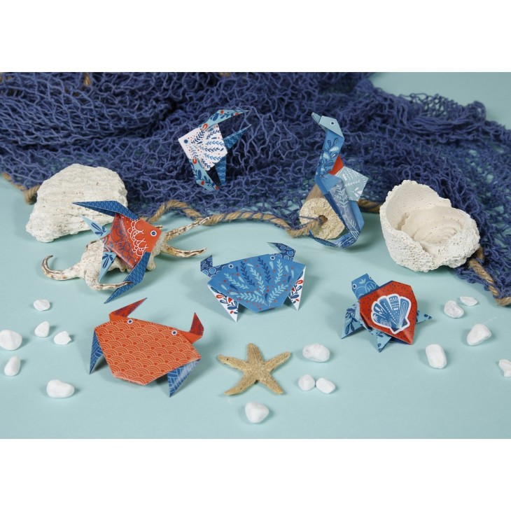 Hartie Origami set 60 Foi Sea Creatures Clairefontaine - imagine 5