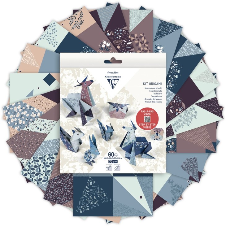 Hartie Origami set 60 Foi Animals Clairefontaine - imagine 2