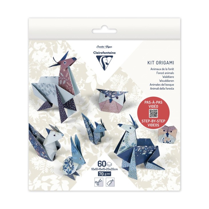 Hartie Origami set 60 Foi Animals Clairefontaine