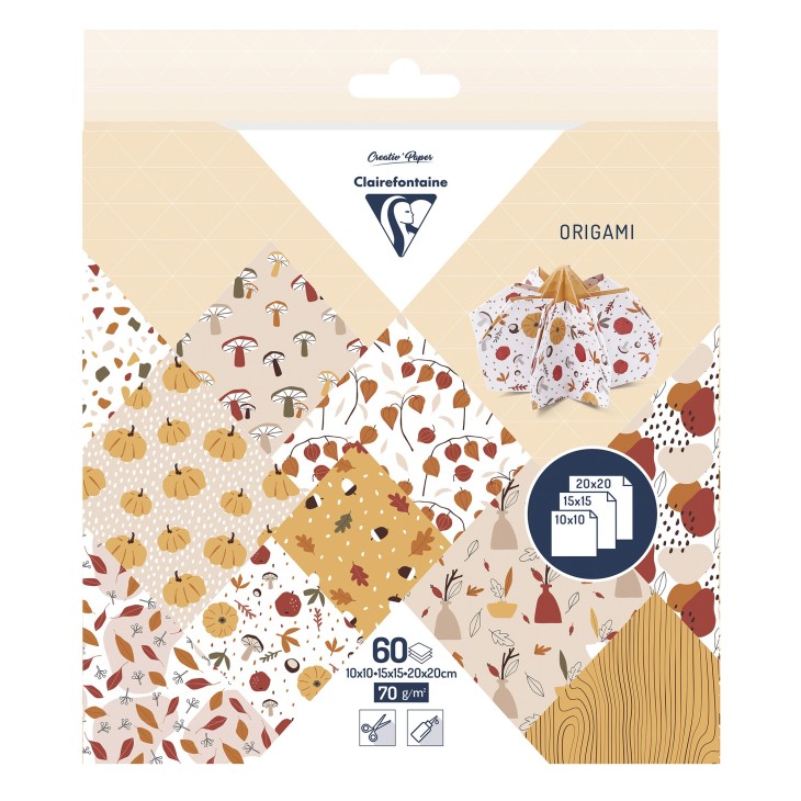 Hartie Origami set 60 Foi Autumn Clairefontaine