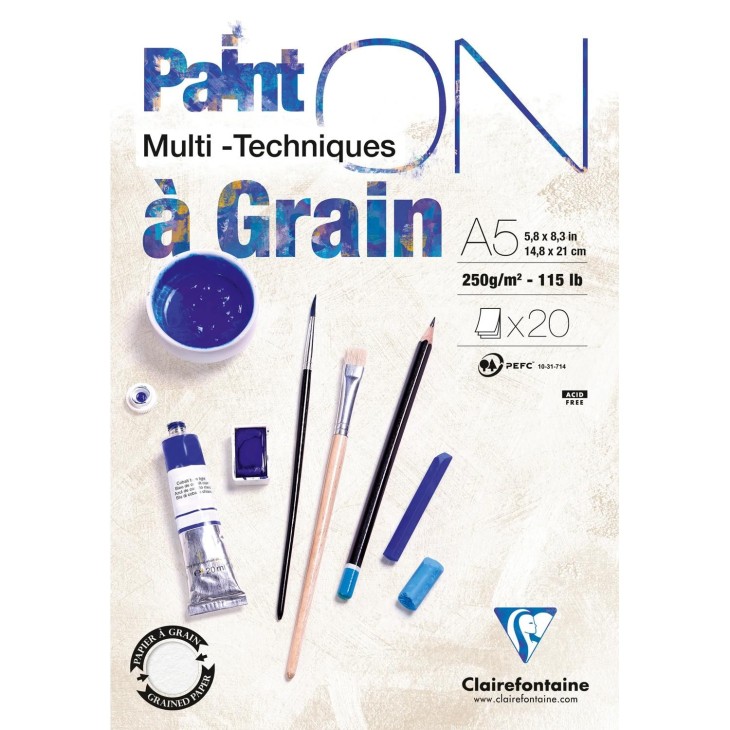 Bloc desen 250g/m 20 foi Paint'ON Clairefontaine - imagine 2