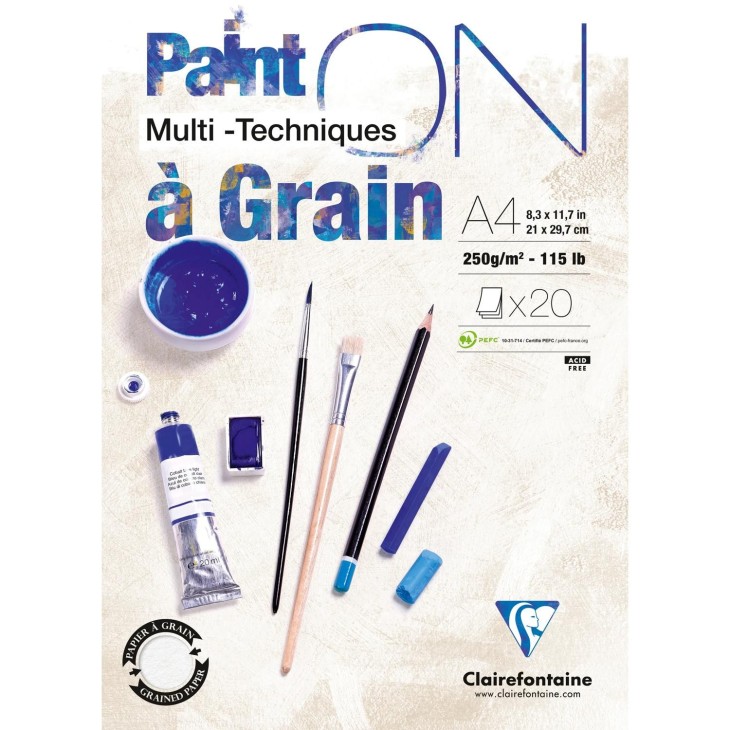 Bloc desen 250g/m 20 foi Paint'ON Clairefontaine - imagine 3