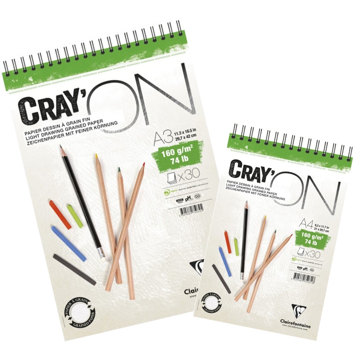 Bloc desen 160g/m 30 foi cu spira Cray'ON Clairefontaine