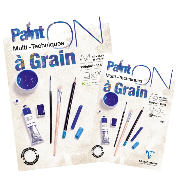 Bloc desen 250g/m 20 foi Paint'ON Clairefontaine