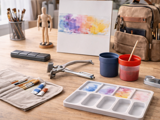 Accesorii diverse pentru pictură – instrumente utile pentru atelierul artistului