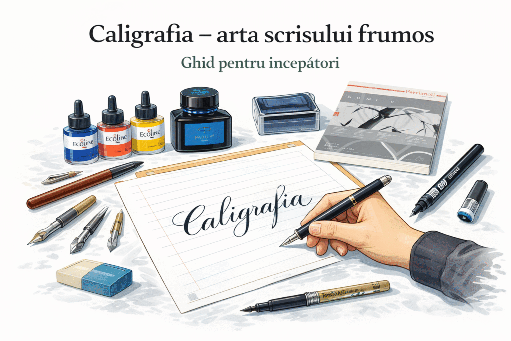 scris artistic, materiale caligrafie