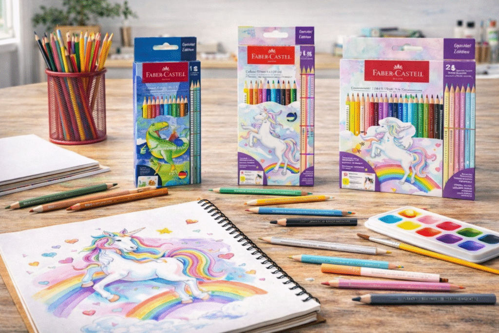 creioane colorate pentru ilustratii, creioane artistice colorate