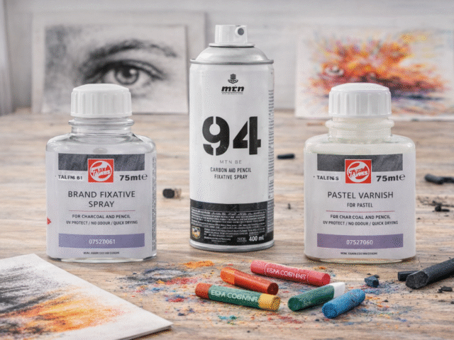 Fixativ pentru cărbune, grafit și pastel – protecția esențială a desenelor artistice