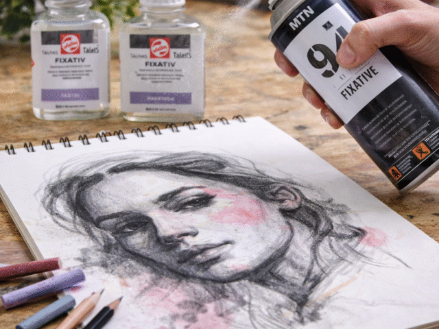 Fixativ pentru cărbune, grafit și pastel