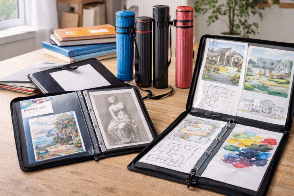 accesorii desen si grafica, portofoliu pentru lucrari artistice
