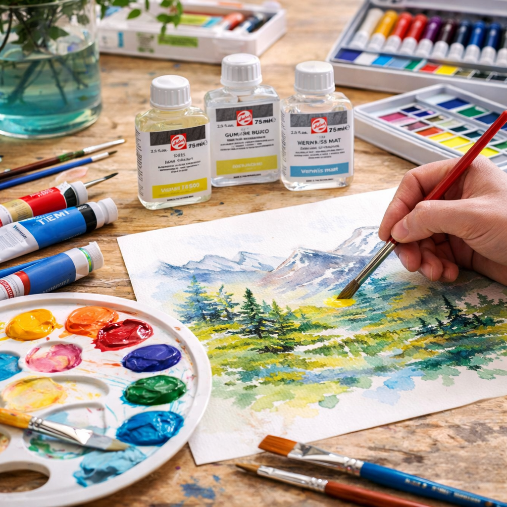 Pictura in acuarela si tempera online