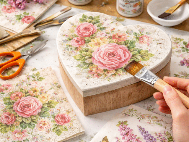 Tehnica șervețelului (decoupage) – arta de a transforma obiectele simple în opere decorative