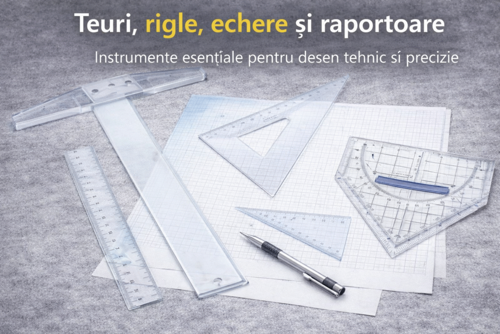 raportor transparent, rigla pentru studenti, instrumente pentru studenti la arhitectura, rigle si echere pentru desen