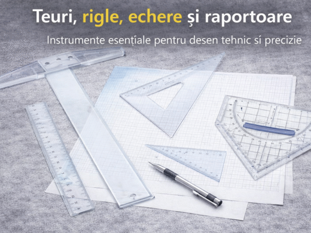 Teuri, rigle, echere și raportoare – instrumente esențiale pentru desen tehnic și precizie