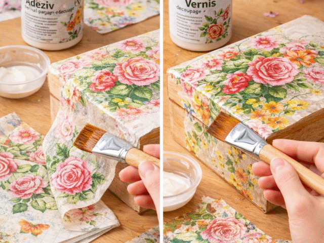 Adezivul și vernisul în decoupage – elemente esențiale pentru un finisaj perfect