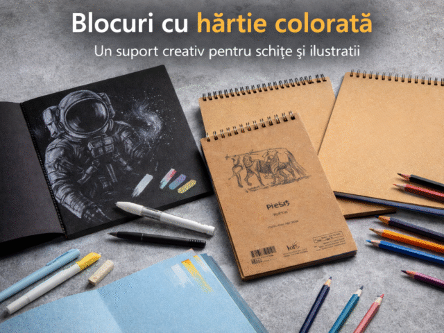 Blocuri cu hârtie colorată – un suport creativ pentru schițe și ilustrații