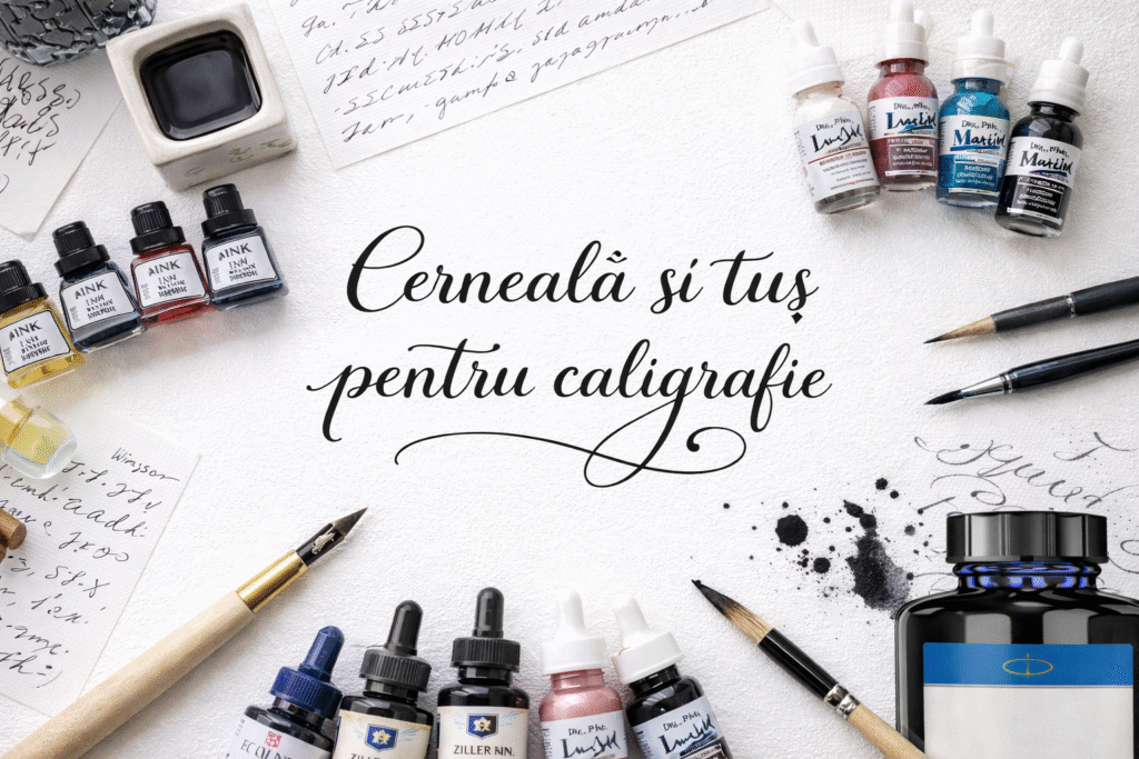 cerneala caligrafie, tus caligrafie, cerneala stilou, tus india ink, cerneala pigmentata, cerneala pe baza de apa,