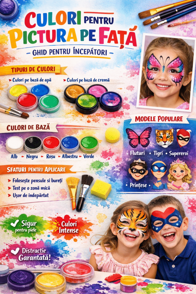 pictura pe față culori pentru face painting vopsea pentru față copii culori non-toxice pentru piele face painting idei