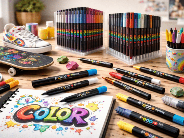 Markere cu vopsea – instrumente creative pentru proiecte artistice și decorative