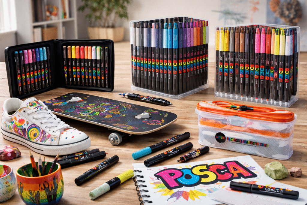 markere acrilice pentru desen, markere posca profesionale, markere posca culori, markere posca pentru artisti