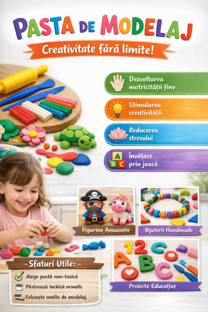 pasta de modelaj plastilină pentru copii activități creative copii jocuri educative dezvoltare motricitate fină idei DIY copii