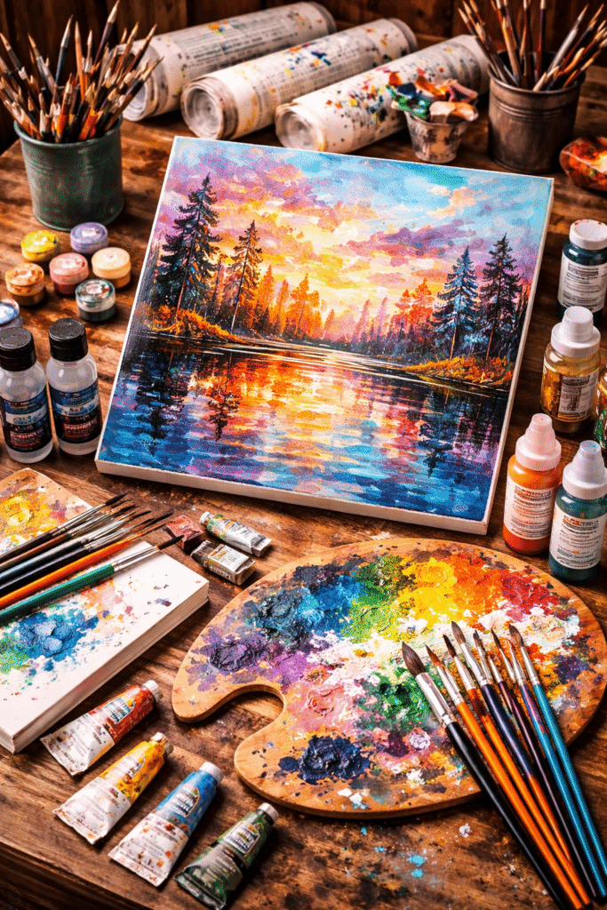 materiale pictură pictură relaxare hobby creativ pictură acasă activități creative