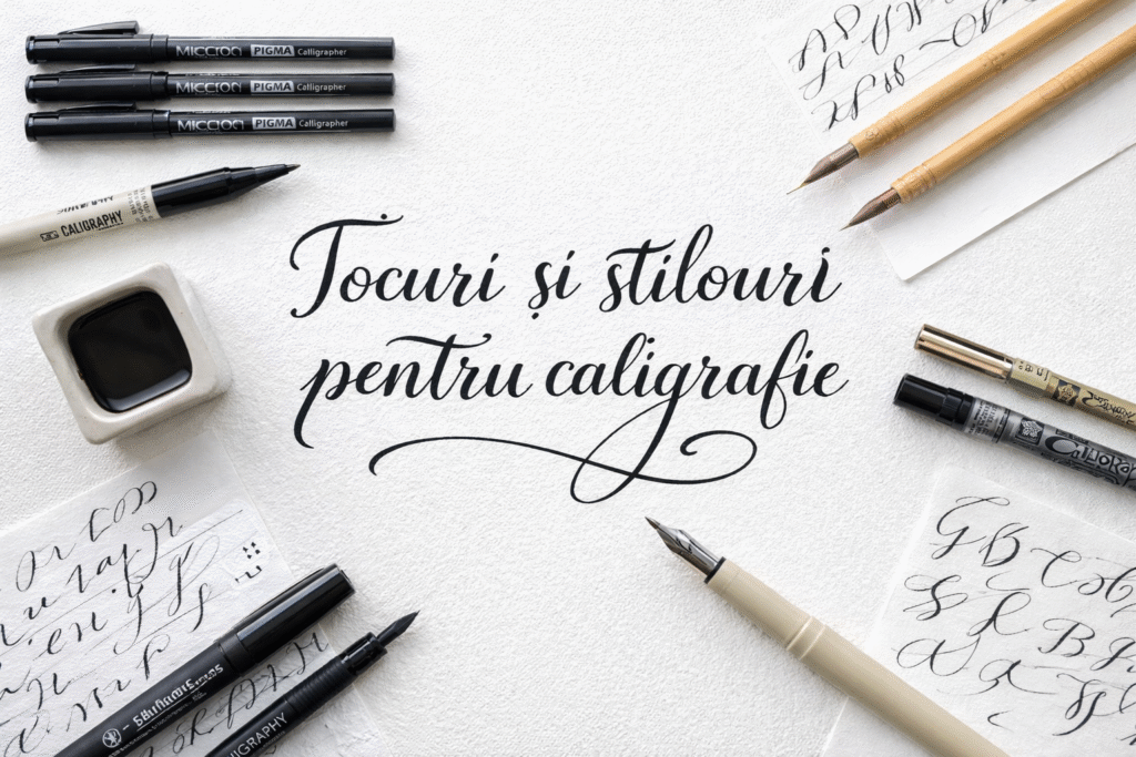caligrafie, toc caligrafie, stilou caligrafie, carioci caligrafie, brush pen