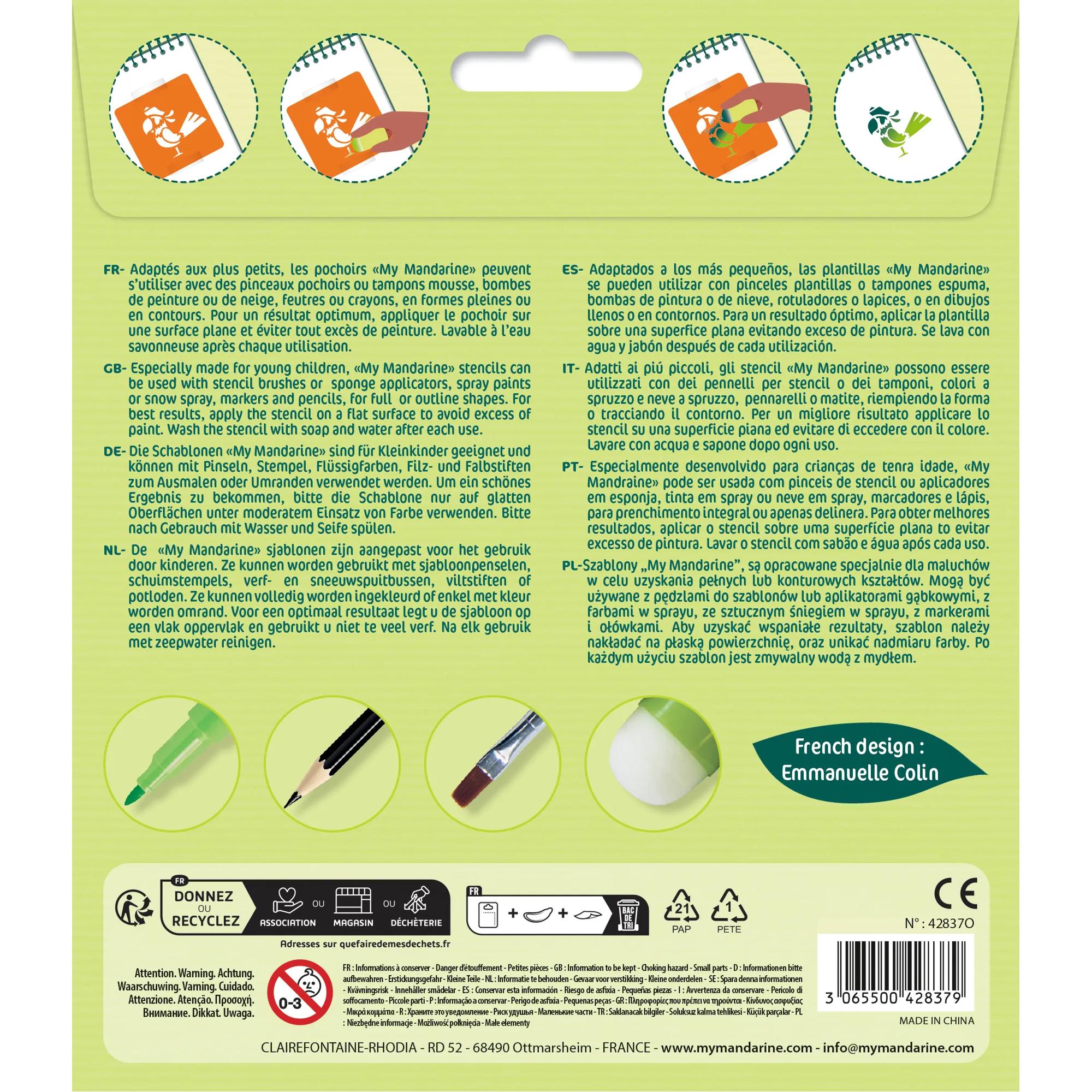 Set 6 Șabloane Pirați My Mandarine pentru școală, desen, pictură, hobby și proiecte creative.