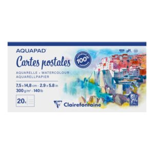 Bloc Acuarelă Postcard 7.5x14.8cm 300g/m² 20 file Aquapad Clairefontaine