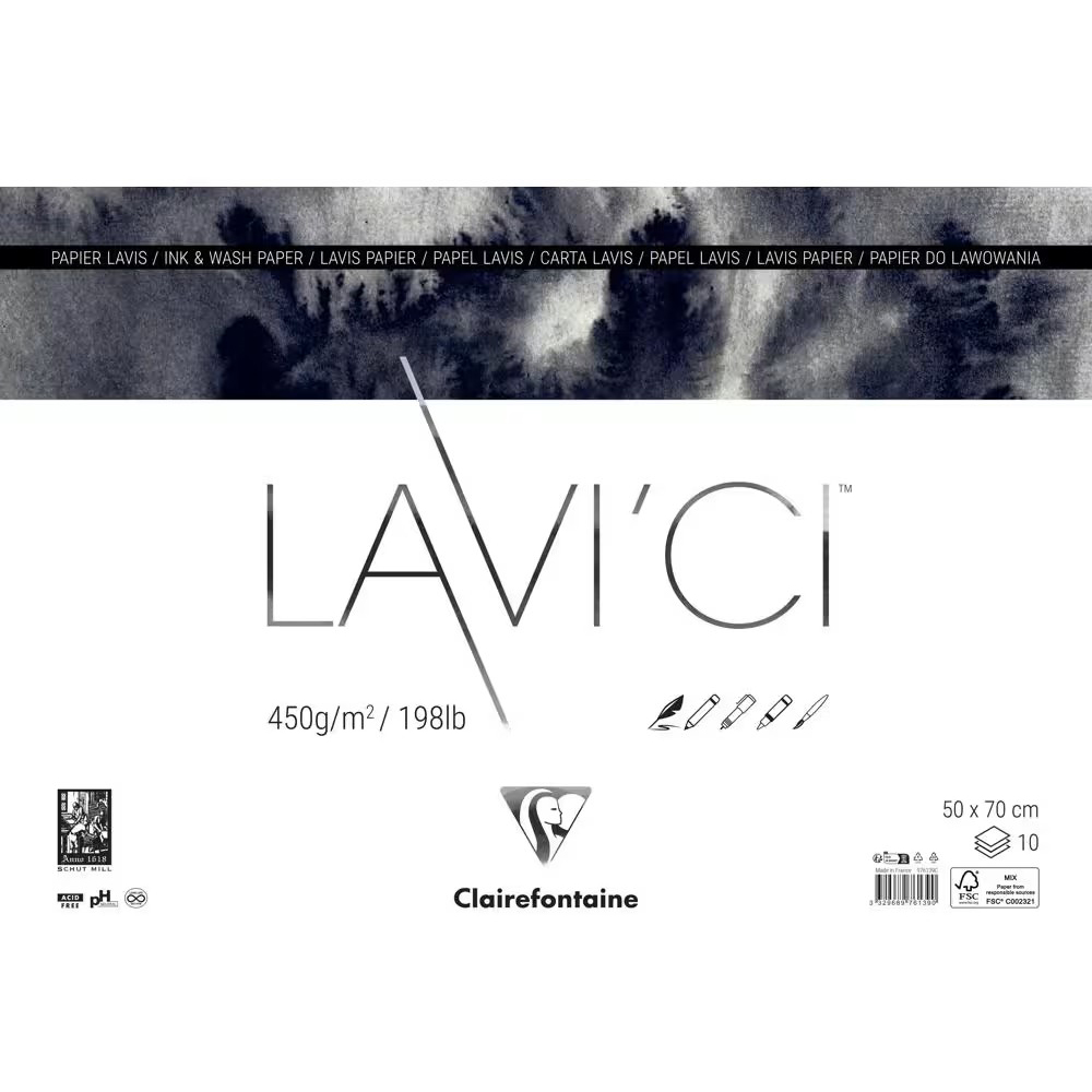 Hartie pictură 50X70cm 450g/m² Lavi'Ci Clairefontaine