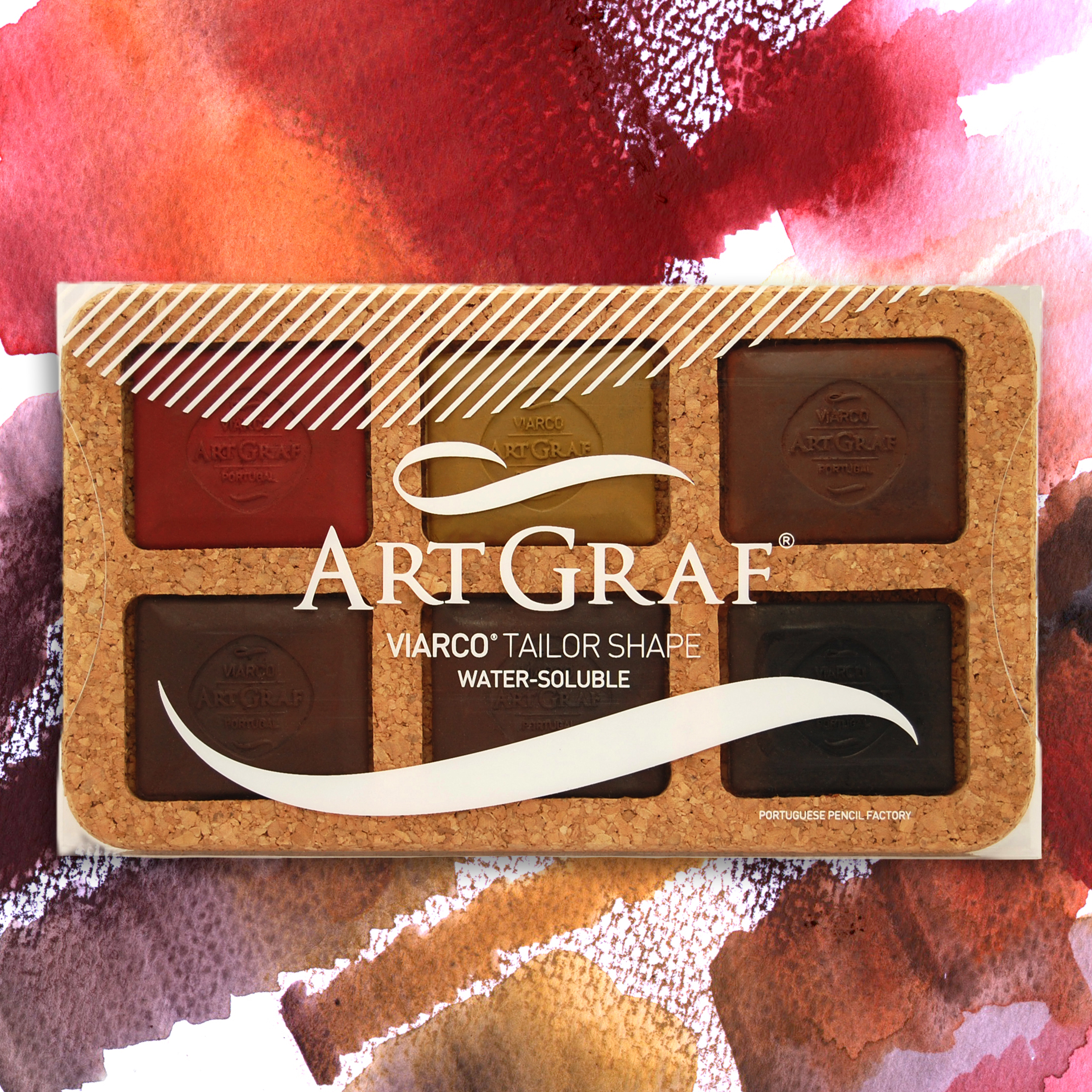Set 6 Acuarele Tailor Shape Tonuri Pământii ArtGraf Viarco pentru pictură în acuarelă, ilustrații și proiecte artistice.