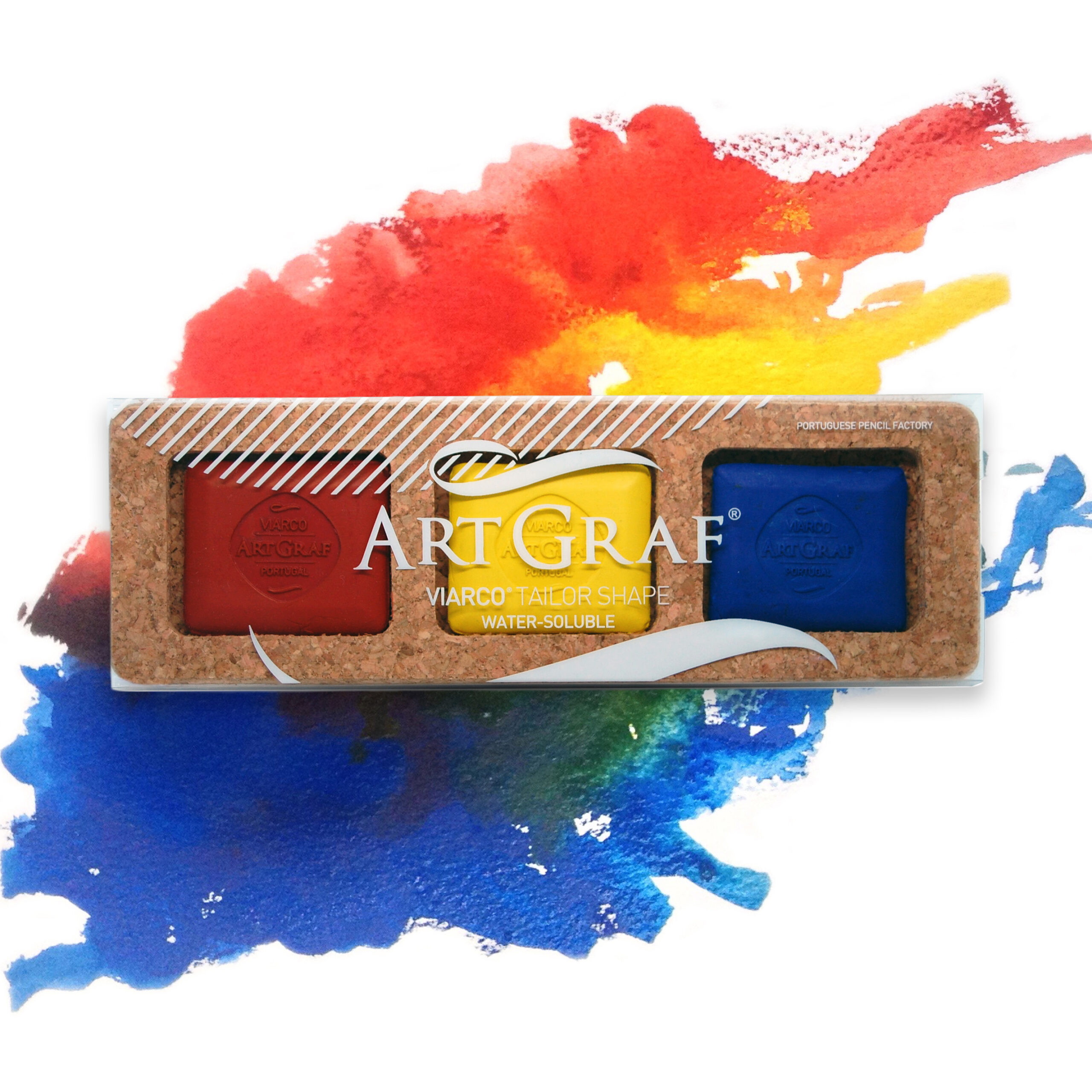 Set 3 Acuarele Tailor Shape Culori Primare ArtGraf Viarco pentru pictură în acuarelă, ilustrații și proiecte artistice.
