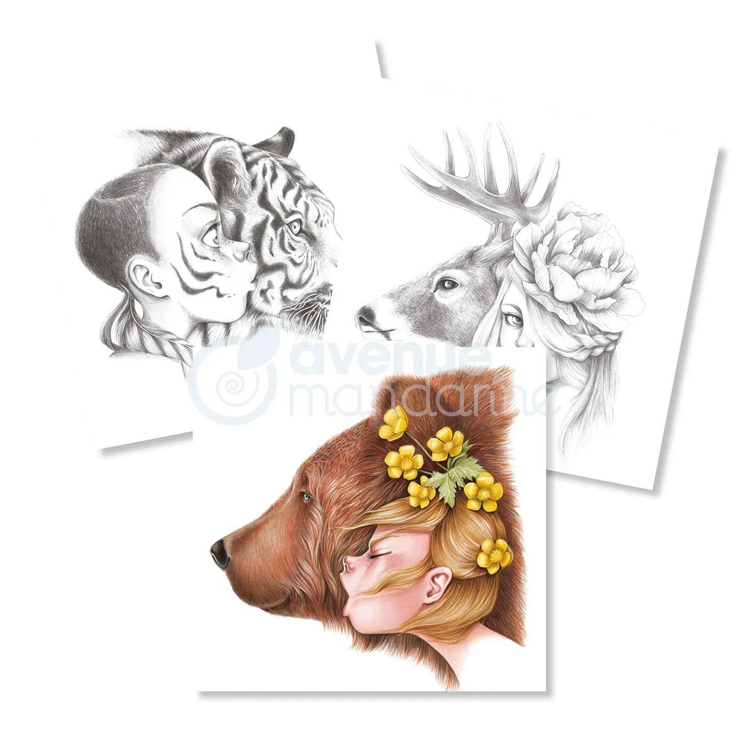 Câteva dintre modelele incluse în această carte de colorat wild 4