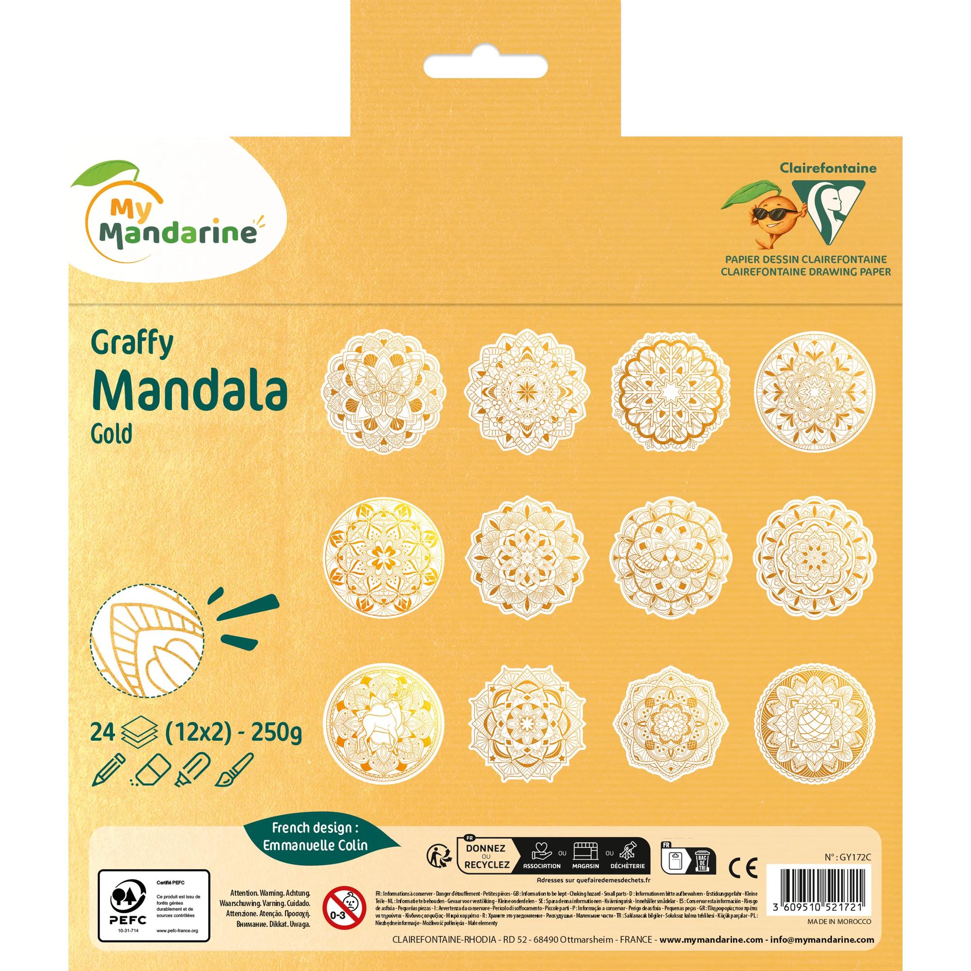 Spatele Sărții de colorat Graffy Mandala Gold