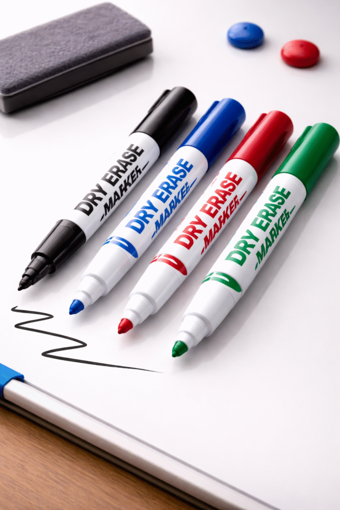 markere de tablă marker whiteboard marker dry erase marker nepermanent scriere pe tablă albă cerneală ușor de șters culori: negru, albastru, roșu, verde vârf rotund / vârf teșit scriere clară utilizare birou utilizare școală prezentări tablă magnetică