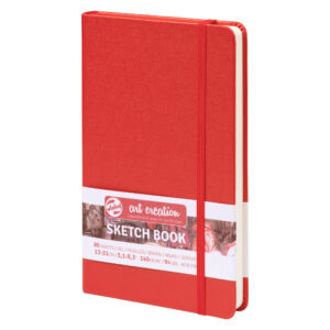 Caiet de Schițe Art Creation Sketchbook Red 13x21cm pentru școală, desen, pictură, hobby și proiecte creative.