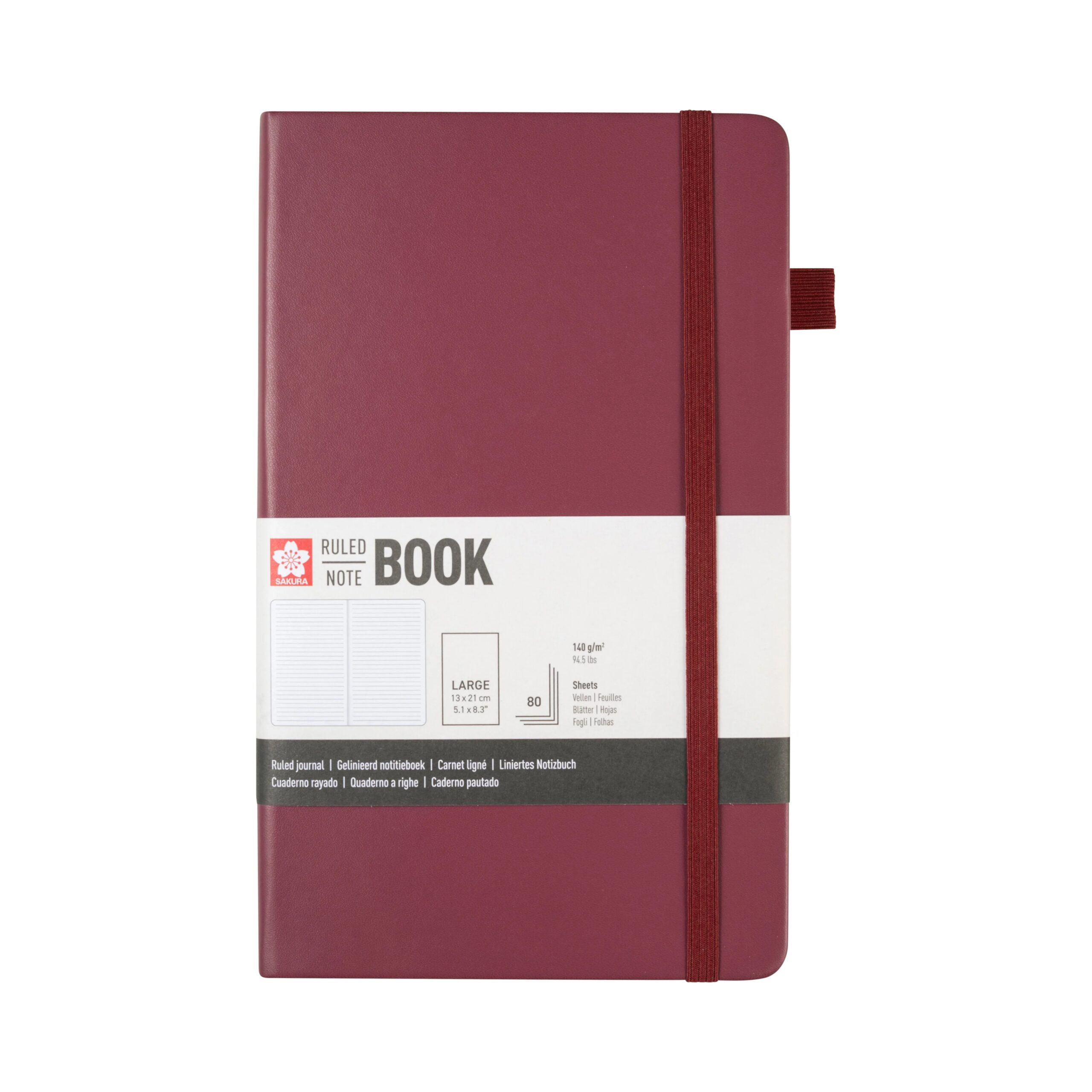 Notebook Liniat Sakura Mulberry 13x21cm 140g/m 80 file pentru școală, desen, pictură, hobby și proiecte creative.