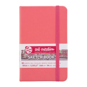 Caiet de Schițe Art Creation Sketchbook Coral Red 9x14cm