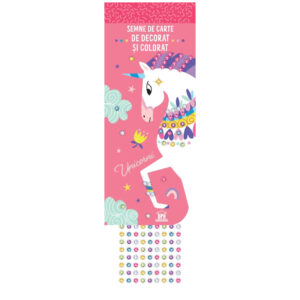 Semne de carte de colorat cu strasuri - Unicorni