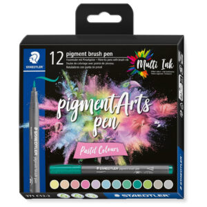 Set 12 Linere Pigment Brush Pen Culori Pastel Staedtler