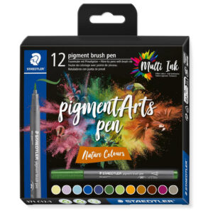 Set 12 Linere Pigment Brush Pen Culori Natur Staedtler