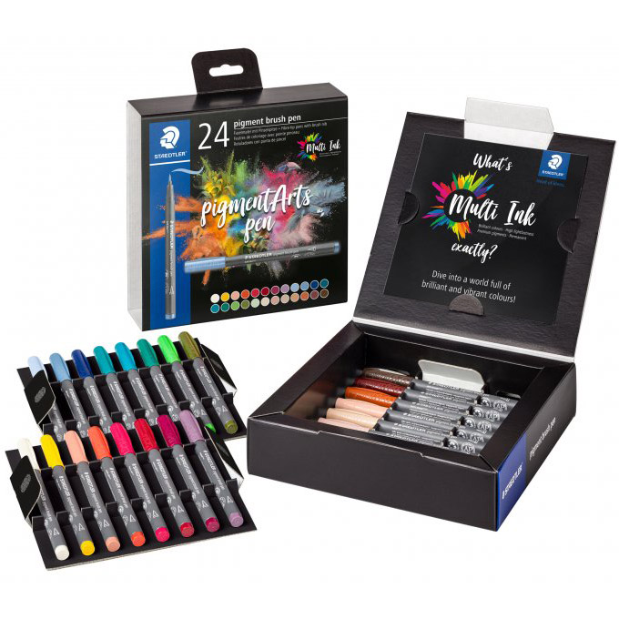 Set complet cu 24 de culori asortate în cutie de carton