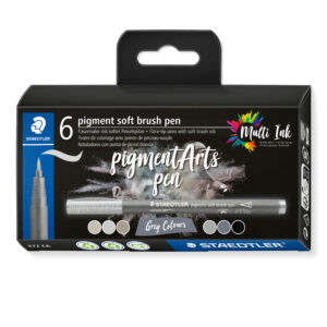 Set 6 Linere Pigment Soft Brush Pen Nuanțe de Gri Staedtler