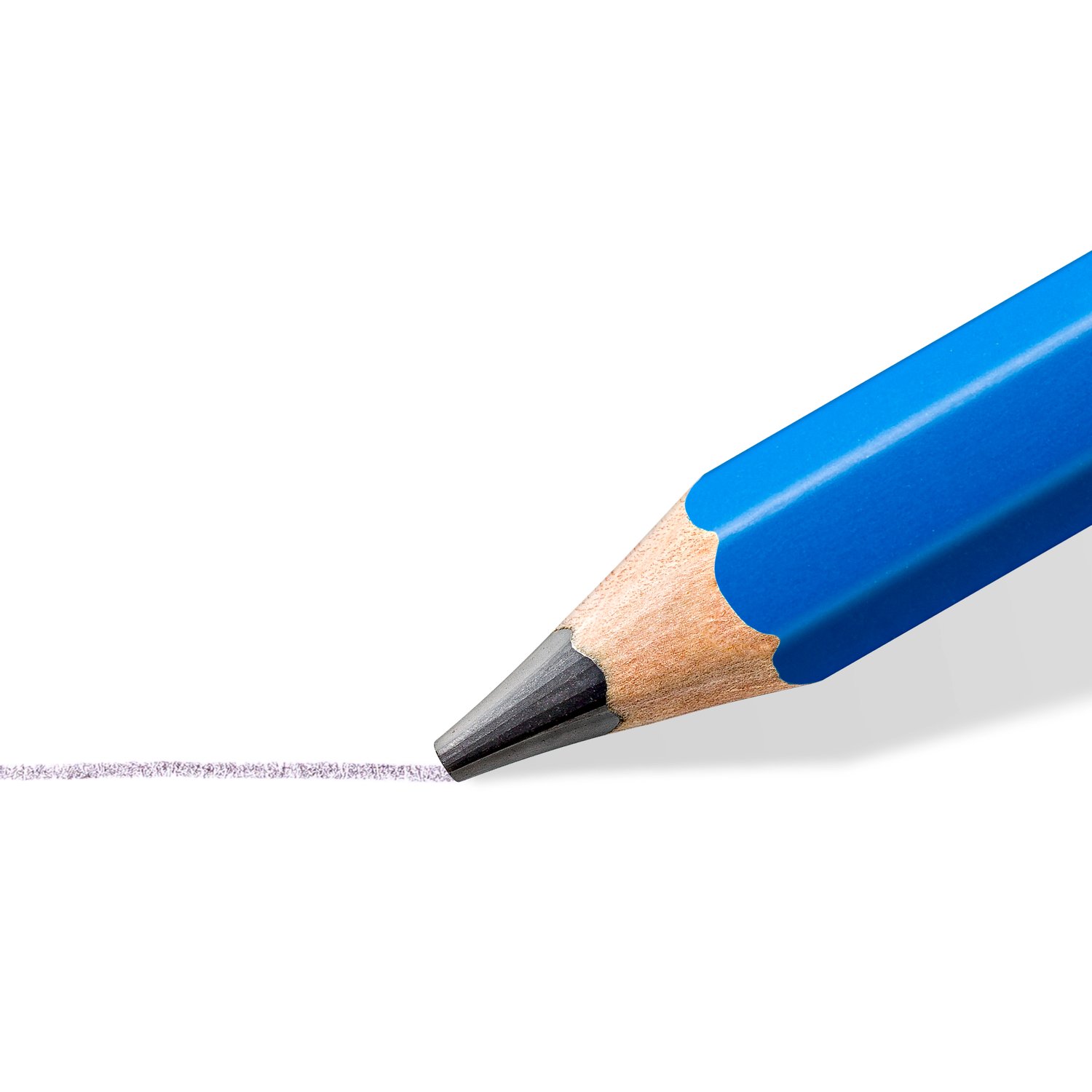 Creion jumbo cu formă hexagonală, mult mai gros decât creioanele clasice și mai ergonomic pentru o manevrare confortabilă chiar și în timpul sesiunilor lungi de desen.
